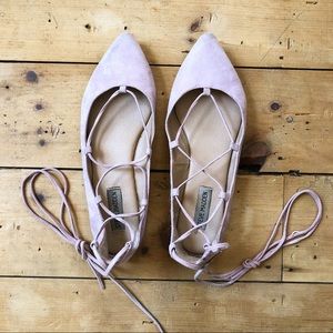 Lace up ballet flats